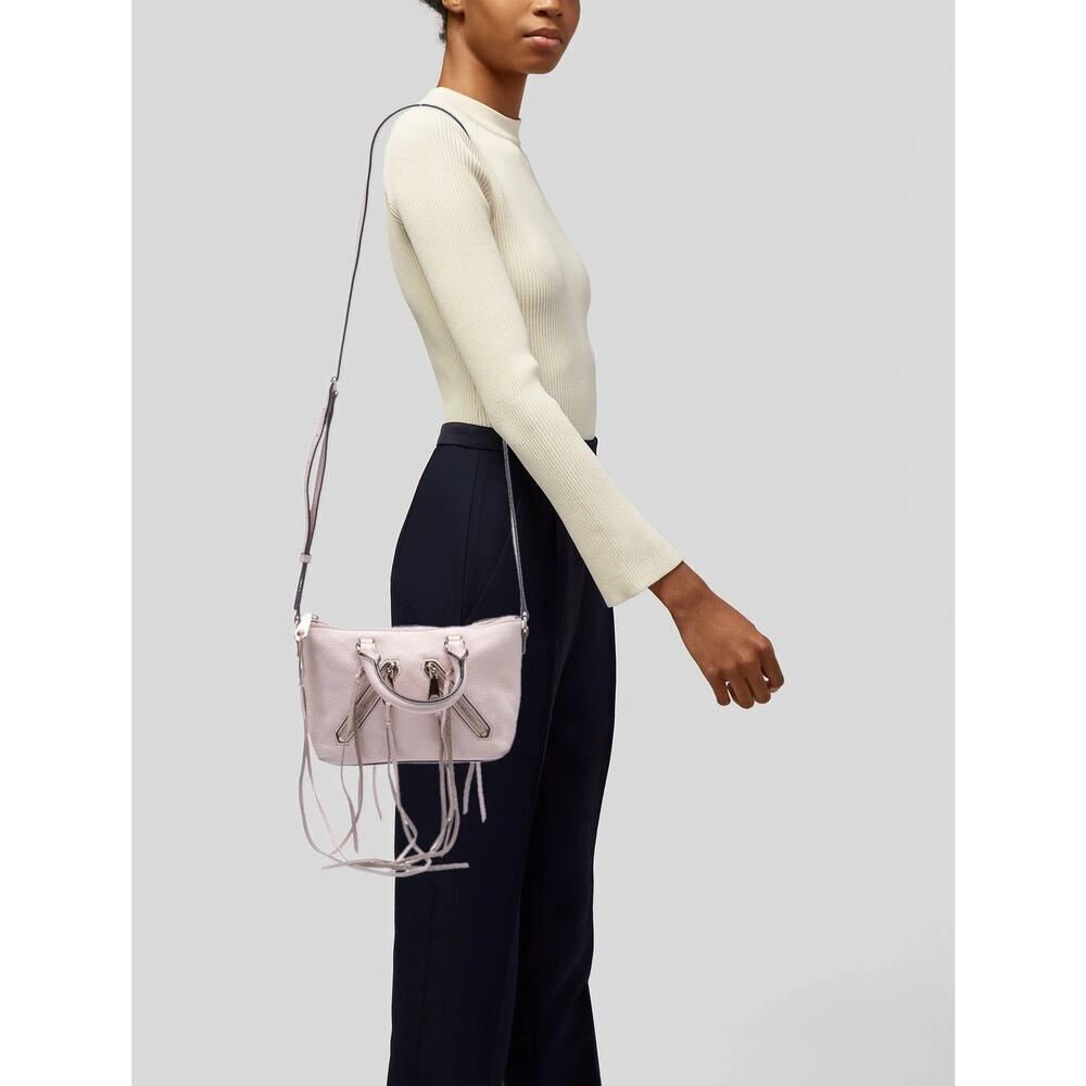 Rebecca Minkoff Mini MAC Leather Crossbody Fringe Bag zip closure western chic - Picture 7 of 9